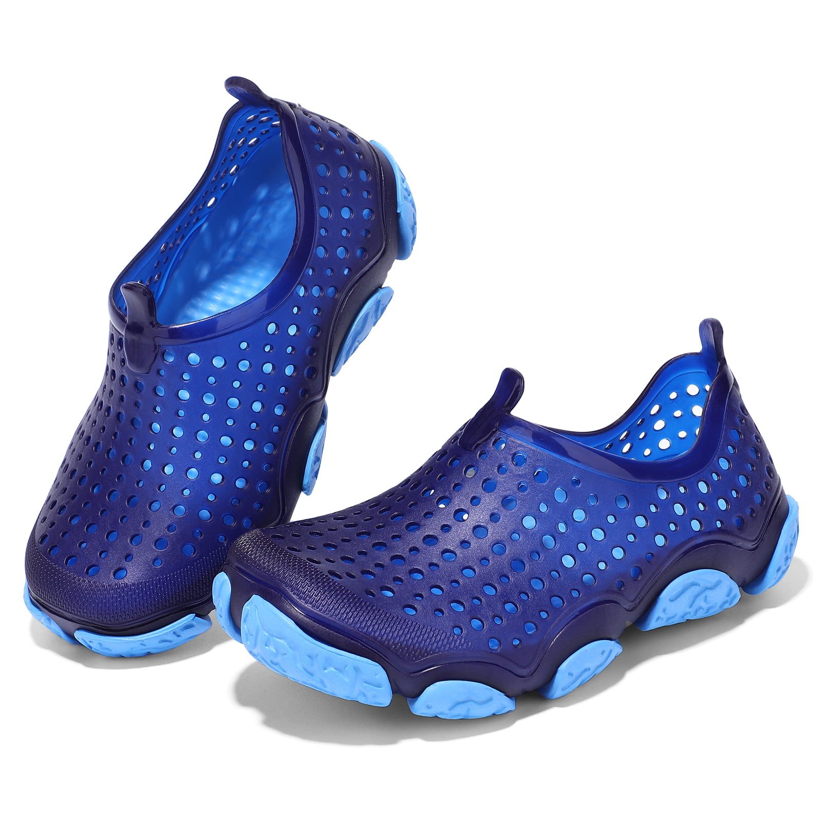 hiitave Boys Water Shoes Kids Sandals Slip on Clogs for Garden Beach Swim  Pool Aqua Summer Blue/Green 2-3 M US Little Kid 