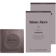 hims & hers Ultra-Thin Condoms for Maximum Sensitivity - Unique Hexagon Shape for a Stronger and Barely-There Feeling - Lightly Lubricated Natural Latex Condoms - 1 Pack 8 count