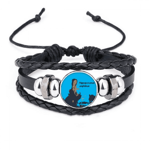 hippopotamus large freshwater bracelet braided leather woven wristband