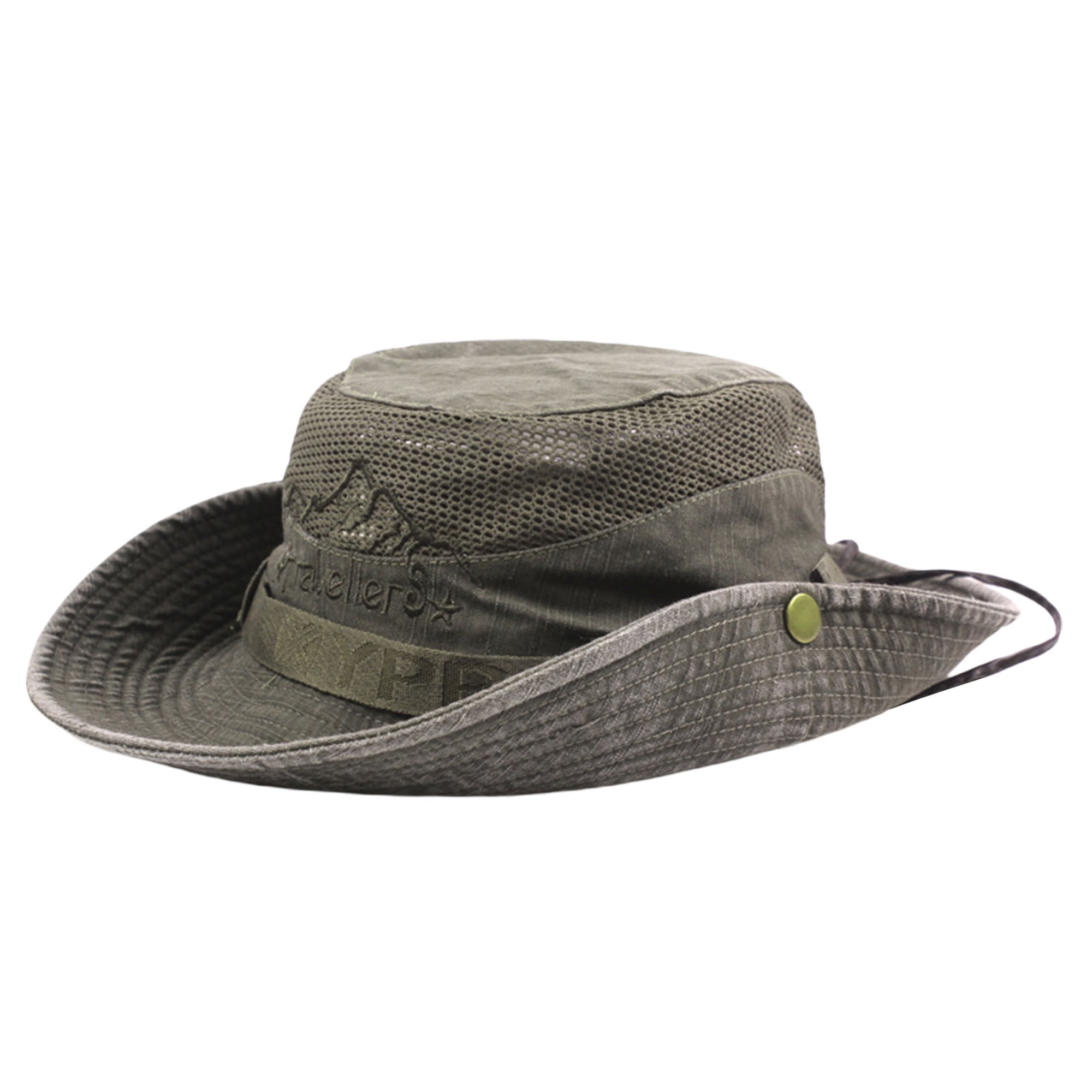 hirigin 2022 New Summer Men Bucket Hats Embroidered Letter Male Big Brim  Sun Hat Anti-UV Fisherman's Hat Outdoor Breathable Caps