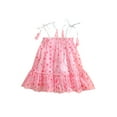 thumbnail image 1 of hirigin Baby Girls Lovely Dress A-line Mesh Dress Toddler Summer Sling Heart Print Clothes Children Sleeveless Backless Dress, 1 of 9