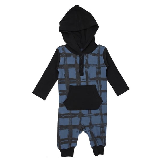 hirigin Baby Hooded Jumpsuit Long Sleeve Plaid Print One Piece Romper