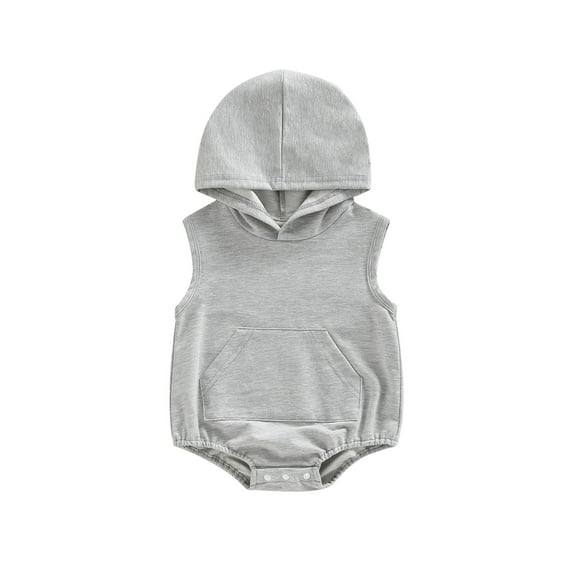 hirigin Infant Baby Summer Romper, Sleeveless Contrast/Solid Color One-Piece Hooded Bodysuit