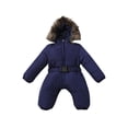 thumbnail image 1 of hirigin Kids Girl Boy Romper, Long Sleeve Hood Plush Cotton-Padded Clothes Casual Winter Zipper Jumpsuit, 1 of 2