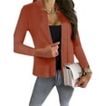thumbnail image 1 of hirigin Ladies Temperament Suit Coat, Autumn Women Leisure Style Solid Color Long Sleeve Stand Collar Jacket Slim Outerwear, 1 of 9