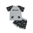 thumbnail image 1 of hirigin Little Boys Shorts Set, Round Neck Short Sleeve Dinosaur Printed Tops + Short Pants Two Pieces Outfit, 1 of 9