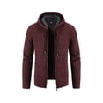 thumbnail image 1 of hirigin Men Casual Sweater Hoodie, Solid Color Hooded Long Sleeve Full-Zipper Sweater Outwear, M/L/XL/XXL/XXXL/XXXXL, 1 of 5