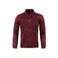 thumbnail image 1 of hirigin Men's Autumn Thin Fleeced Tops, Long Sleeve Stand Collar Half Zipper Loose Casual Pullover, 1 of 5
