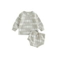 thumbnail image 1 of hirigin Toddler Baby Clothes Outfit Moon Print Long Sleeve T-shirt Tops and Elastic Casual Shorts Set for Girls Boy, 1 of 8