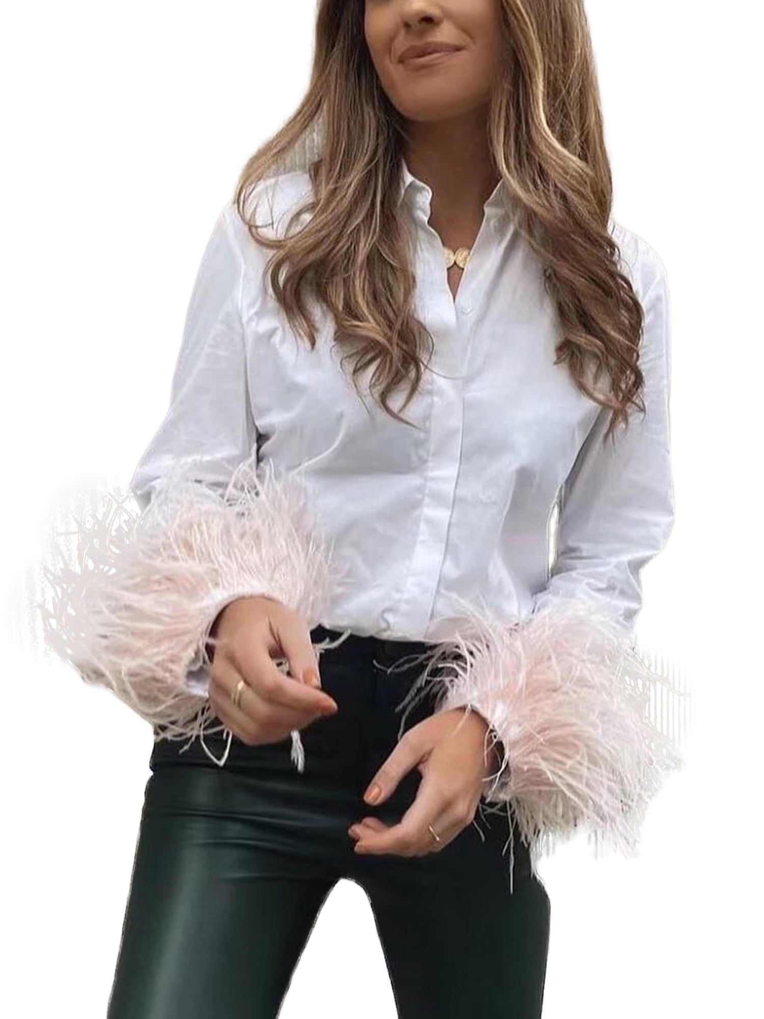 Feather Trim Sweater Top - Style Me Boutique