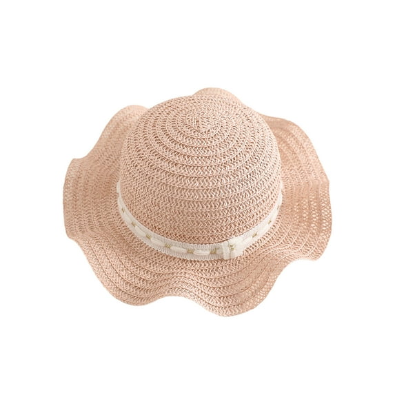hirigin Women Girl Straw Hat Wide Brim Family Matching Summer Beach Sun Bucket Caps for Outdoor Seaside