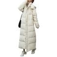 thumbnail image 1 of hirigin Women Loose Coat, Long Sleeve Hooded Cotton-Padded Clothes Pockets Split Spring Street Casual Party Cardigan, M-L-XL-2XL-3XL, 1 of 4
