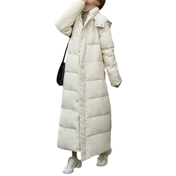 hirigin Women Loose Coat, Long Sleeve Hooded Cotton-Padded Clothes Pockets Split Spring Street Casual Party Cardigan, M-L-XL-2XL-3XL