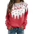 thumbnail image 1 of hirigin Women Sweatshirts Christmas Print Casual Long Sleeve Round Neck Pullover T-shirt Tops Streetwear, 1 of 3