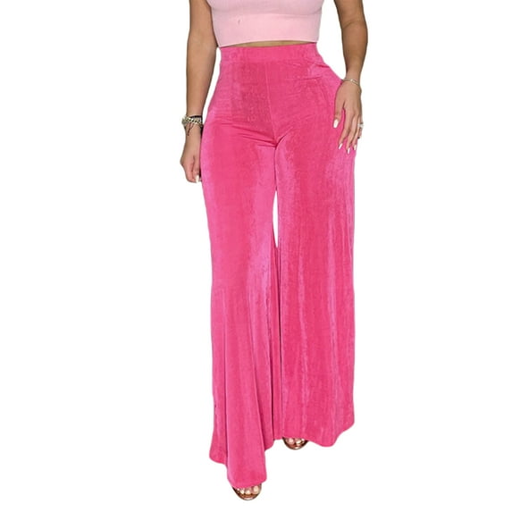 hirigin Women Wide Leg Trousers, Adults Summer Casual High Waist Solid Color Flared Pants