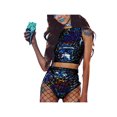 thumbnail image 1 of hirigin Women's Cosplay Shorts Set Double Holographic Reflective Backless Tank Tops + Drawstring Abdominal Shorts, 1 of 5
