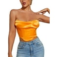 thumbnail image 1 of hirigin Women's Fishbone Chest Wrap Vest Off Shoulder Tube Tops Sleeveless Solid Color Backless Irregular Hem Slim-Fit Tank Tops, 1 of 9
