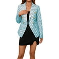 thumbnail image 1 of hirigin Womens Casual Plaid Blazer Slim Fit Notched Lapel Double Breasted Work Office Outerwear Jacket Suit (Red, M), 1 of 9