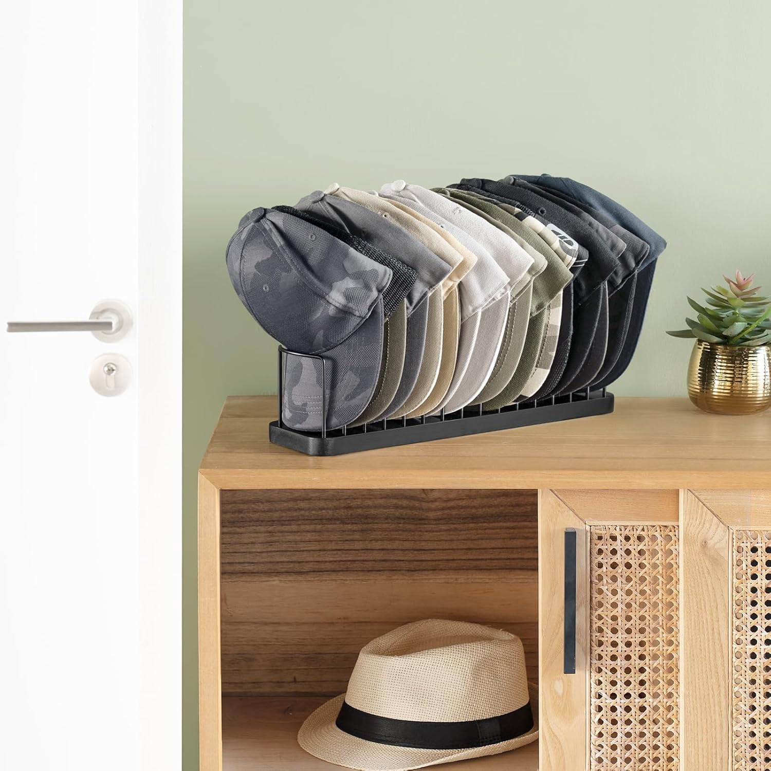 hlquji Hat Organizer for Baseball Caps Hat Holder for 10 Baseball Caps ...