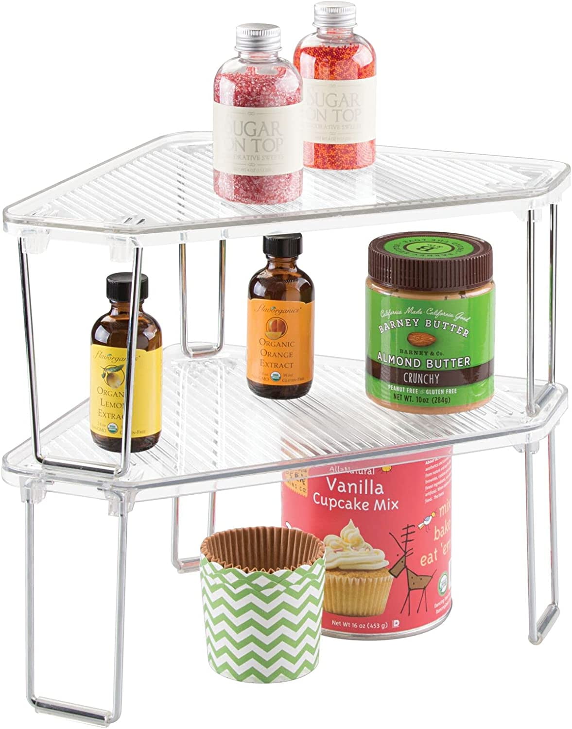 Plastic/Steel Freestanding Foldable Corner Stackable Organizer Shelf ...