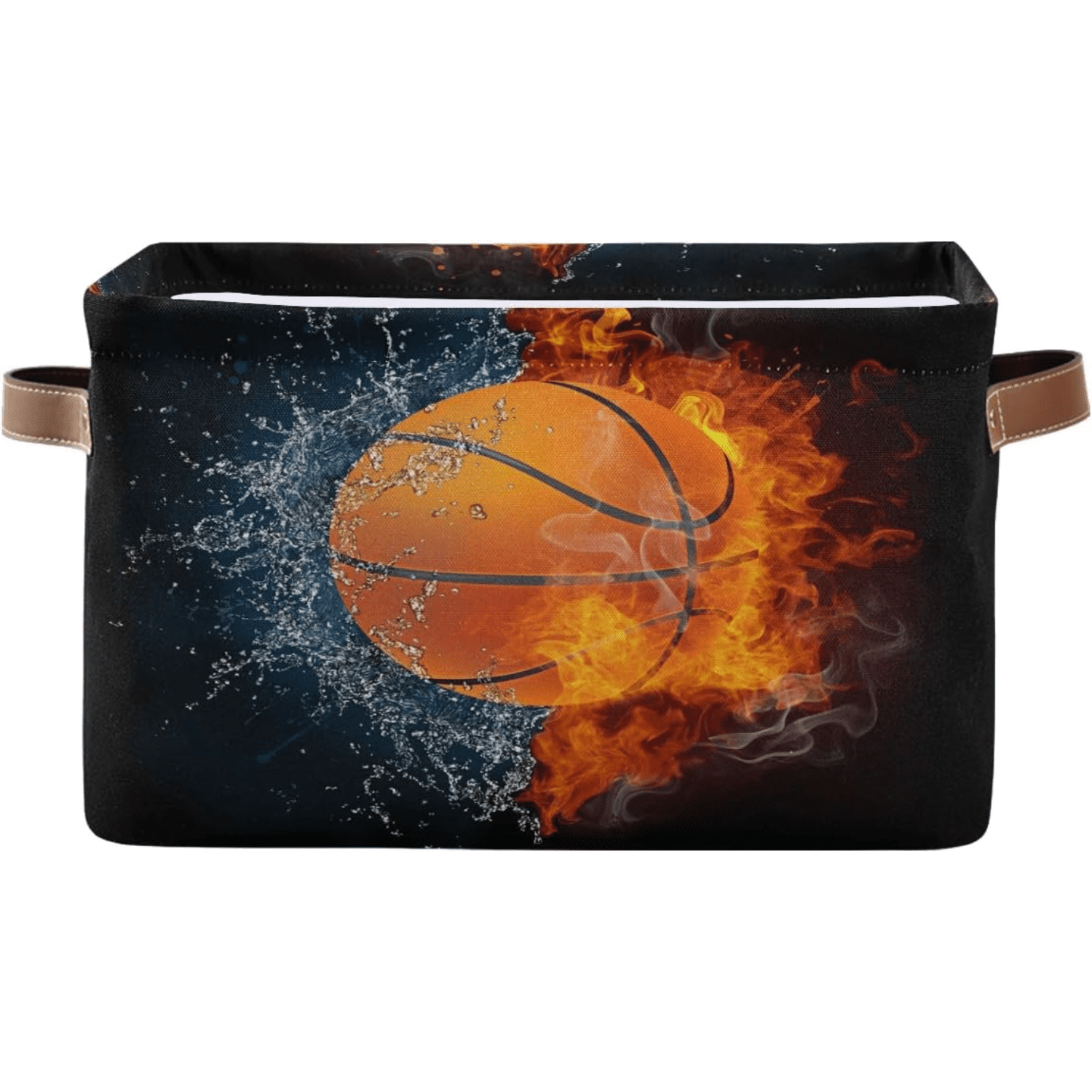 dxynlzq Storage Basket Cube Sport Basketball Fire Large Collapsible ...