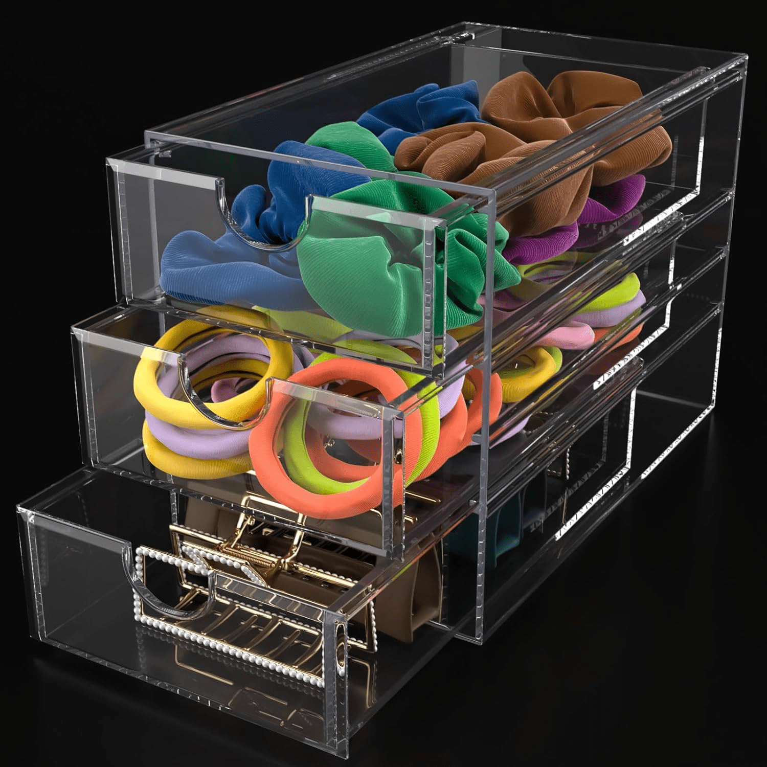 hltgdju Clear Containers for Hair Accessory Organizing Plastic Hair ...