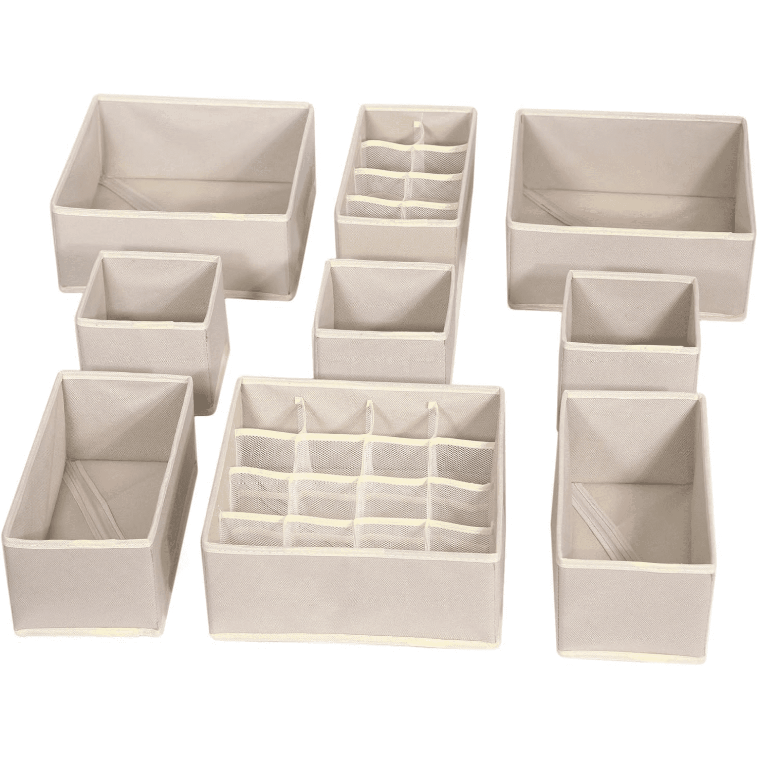 hltjsuv 9 Pack Foldable Drawer Organizer Dividers Cloth Storage Closet ...