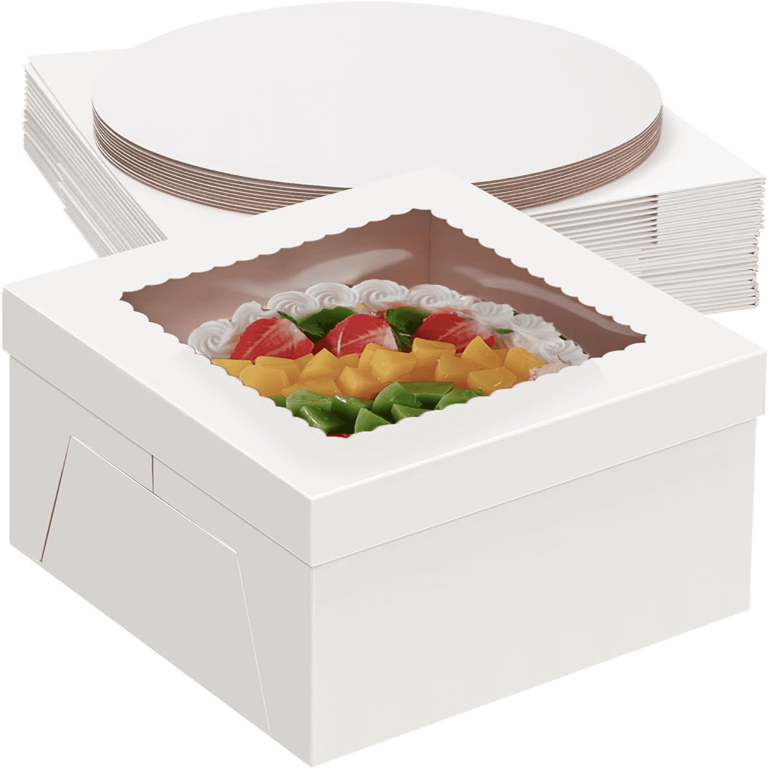 【ひでよん】Compact Bakery Cream White Bakery Ice Cream Cake 1/4 Sheet White Van Iced - 77 Oz