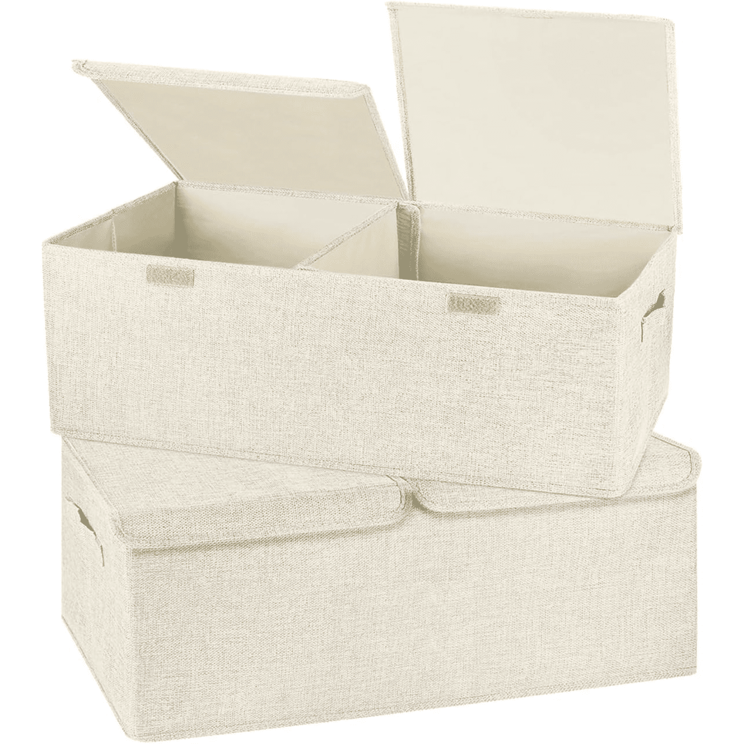 hlttpm 2 Pack Storage Boxes with Lids and Handles Collapsible QDXCTYBU ...