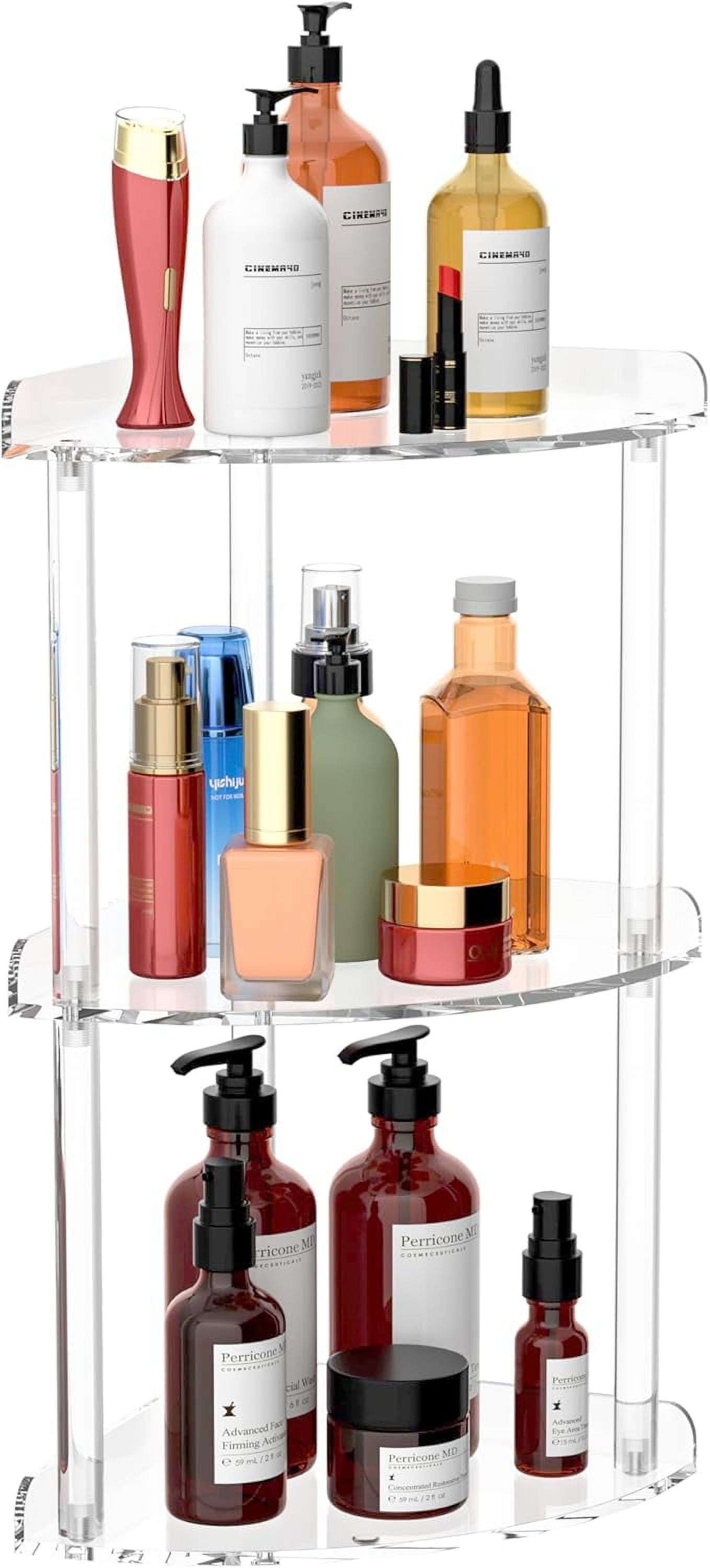 hltusdp 2-Tier Countertop Corner Organizer Shelf - 7x7x8 Inch White ...