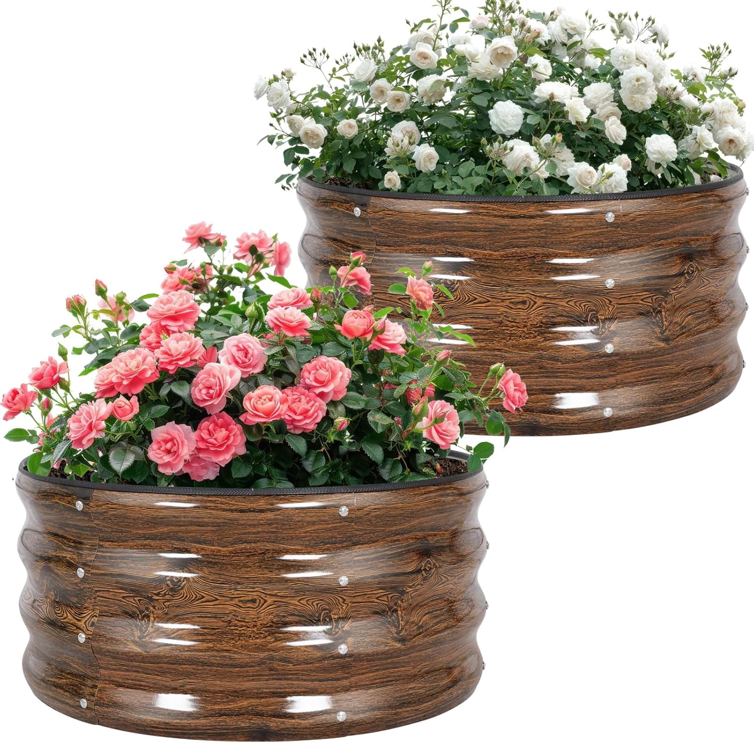 hltusyp Galvanized Raised Garden Bed- 2Pcs 2x2x1FT Metal Planter Boxes ...
