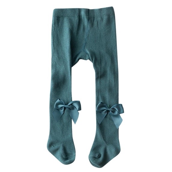 hlysgo Baby Girls Tights Infant Toddlers Velvet Bow Tights Classic Cotton Leggings Socks Army Green,12 Months