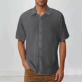 thumbnail image 1 of Jessboyy Big and Tall Mens Button Down Shirts with Pockets Regular Fit Short Sleeve Plain Shirt Summer Casual Going Out Button up Work Shirts Gray M, 1 of 6