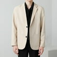 thumbnail image 1 of hlysgo Blazers for Men Business Casual Solid Color Long Sleeve Sport Coats with Pockets Regular Fit Two Button Work Office Blazer Jackets Beige XXXXL, 1 of 8