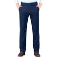 thumbnail image 1 of hlysgo Causal Dress Pant for Men Elastic Waist Slim Fit Straight Leg Trousers Work Business Officewear Pant with Pockets Dark Blue,38, 1 of 6