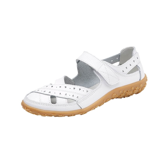 hlysgo Closed Toe Sandals Women Summer Dressy Wedge Sandal Fisherman Comfortable Hollow Out Sandals White 41