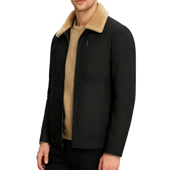 hlysgo Corduroy Jackets for Men Plus Size Fleece Lapel Zip up Barn Jacket Winter Business Casual Work Coats Trendy Outdoor Outerwear Dark Gray XL