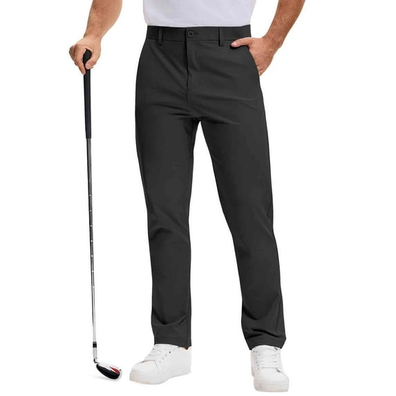 hlysgo Dress Pants for Men Stretch Straight Leg Suit Pants Slim Fit Solid Color Business Casual Dress Trousers with Pockets Office Work Slacks Black XXXL