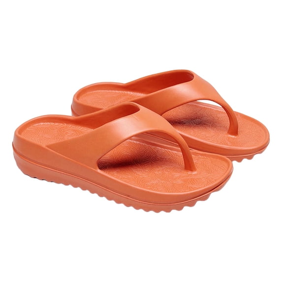 hlysgo Flip Flops for Women Orthotic Lightweight Beach Slides Sandals Anti Slip Shower Slippers with Soft Arch Support Non-Slip Orange 7