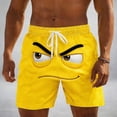 thumbnail image 1 of hlysgo Funny Swim Trunks for Men 9 Inch Trendy Graphic Printed Beach Shorts with Pockets Summer Bathing Suit Short Drawstring Swim Trunks Yellow S, 1 of 8