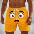 thumbnail image 1 of hlysgo Funny Swim Trunks for Men 9 Inch Trendy Graphic Printed Beach Shorts with Pockets Summer Bathing Suit Short Drawstring Swim Trunks Yellow XXL, 1 of 8