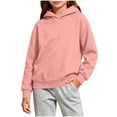thumbnail image 1 of hlysgo Girl's Rain Jacket Waterproof Lightweight Rain Coat with Hood Breathable Windbreaker for Outdoor Cycling Travel Pink,9-10 Years, 1 of 6