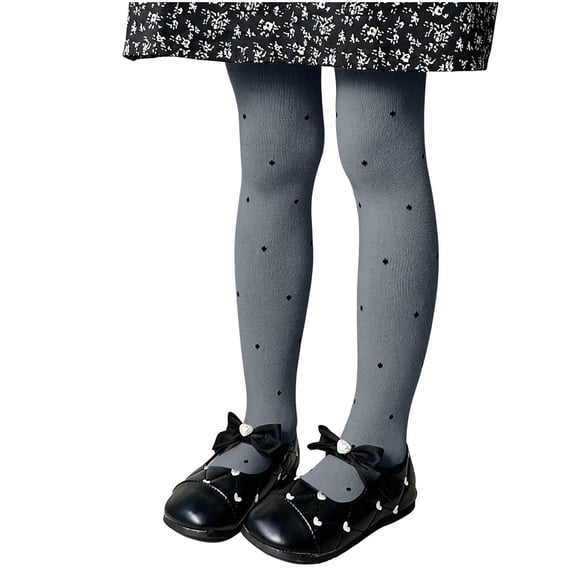 hlysgo Girls Cable Knit Sparkle Tights Kids Seamless Footed Ribbed Cotton Stockings Warm School Uniform Leggings Pantyhose Dark Gray Dark Gray,1-2Years