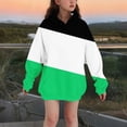 thumbnail image 1 of hlysgo Girls Striped Oversized Hoodie Dress Loose Long Preppy Casual Pullover Sweatshirt Fall Y2K Outdoort Tops with Pockets Green,11-12Years, 1 of 5