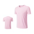 thumbnail image 1 of Jessboyy Gym T Shirts for Men Stretchy Crewneck Short Sleeve Workout Shirt Active Fit Casual Running Fitness Tops Summer Solid Basic Athletic Tees Pink,XL, 1 of 9