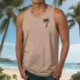 thumbnail image 1 of hlysgo Hawaiian Tank Tops for Men Casual Crewneck Tropical Graphic Tank Tops Summer Relaxed Fit Workout Sleeveless T Shirts Khaki,Size L, 1 of 5
