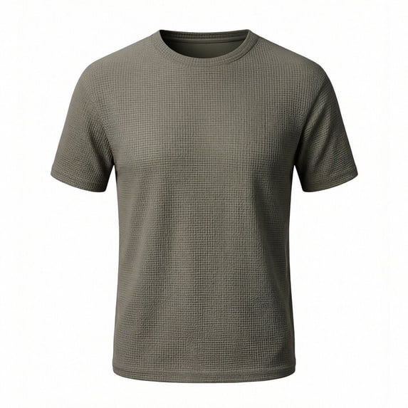hlysgo Lightweight Crew Neck Shirt Athletic Running Short Sleeve T-Shirts Breathable Gym Workout Tee Shirts Khaki,XL