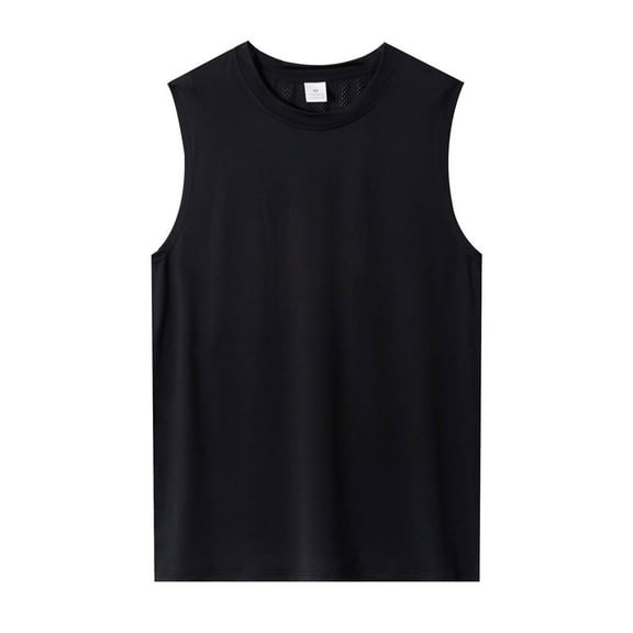 hlysgo Lightweight Tank Tops for Men Breathable Solid Color Sleeveless Workout Gym Tank Top Base Layer Undershirts Summer Beach Clothes Black S