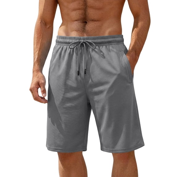 hlysgo Men's Big and Tall Basketball Shorts Athletic Gym Shorts Lightweigh Quick Dry Mesh Workout Shorts with Zipper Pockets Gray,4xL