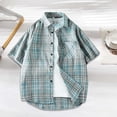thumbnail image 1 of Jessboyy Men's Big and Tall Button Down Shirts for Men Trendy Plaid Short Sleeve Shirt with Pockets Business Casual Work Shirt Summer Blue XXXXXL, 1 of 4